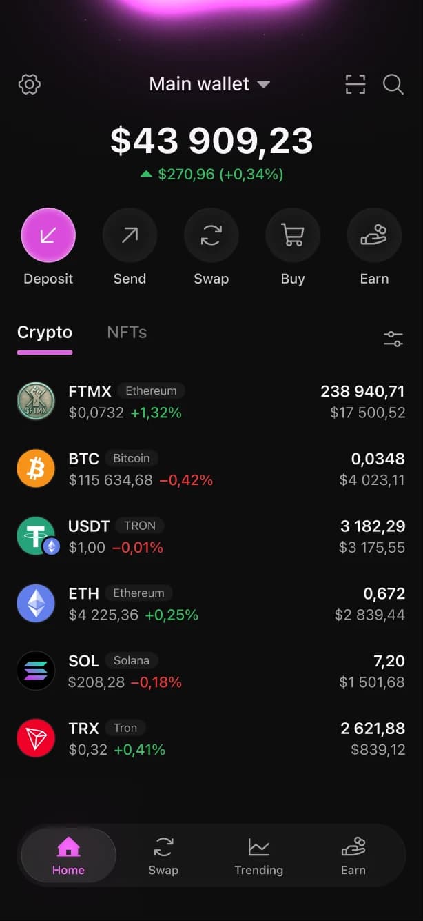 Crypto wallet app